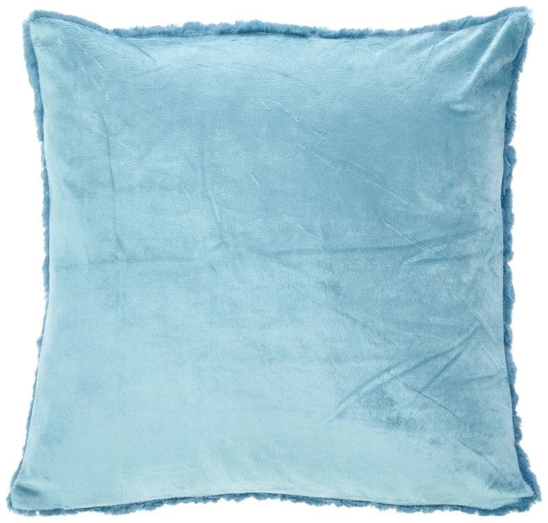 Comfort Spaces Ruched Faux Fur Plush Throw Blanket and Pillow Set with 2 Matching Square Pillow Covers Sofa Throw Blanket for Living Room, Chair, Couch, Home Office Luxurious Fuzzy Soft Teal 50"x 60" - Image 5